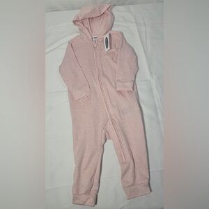 Old Navy Baby Girl Hooded Zip Romper Pink 6–12 Months NWT Cozy One Piece